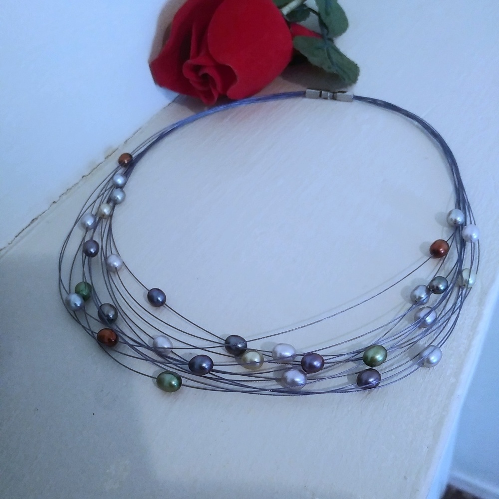 Honora multi-strand floating pearl necklace